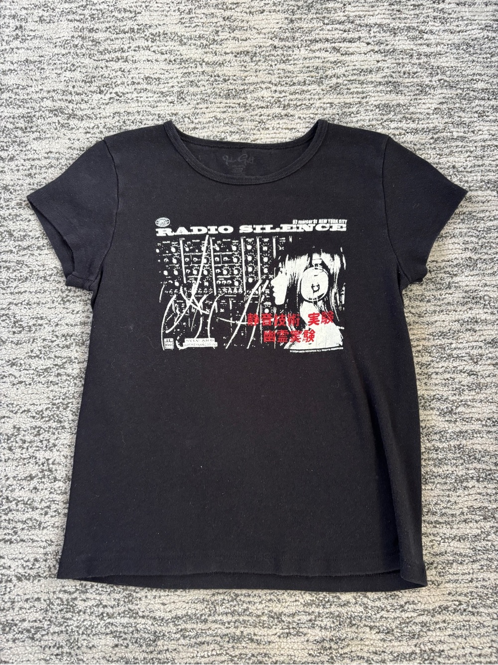 brandy melville radio silence graphic baby tee